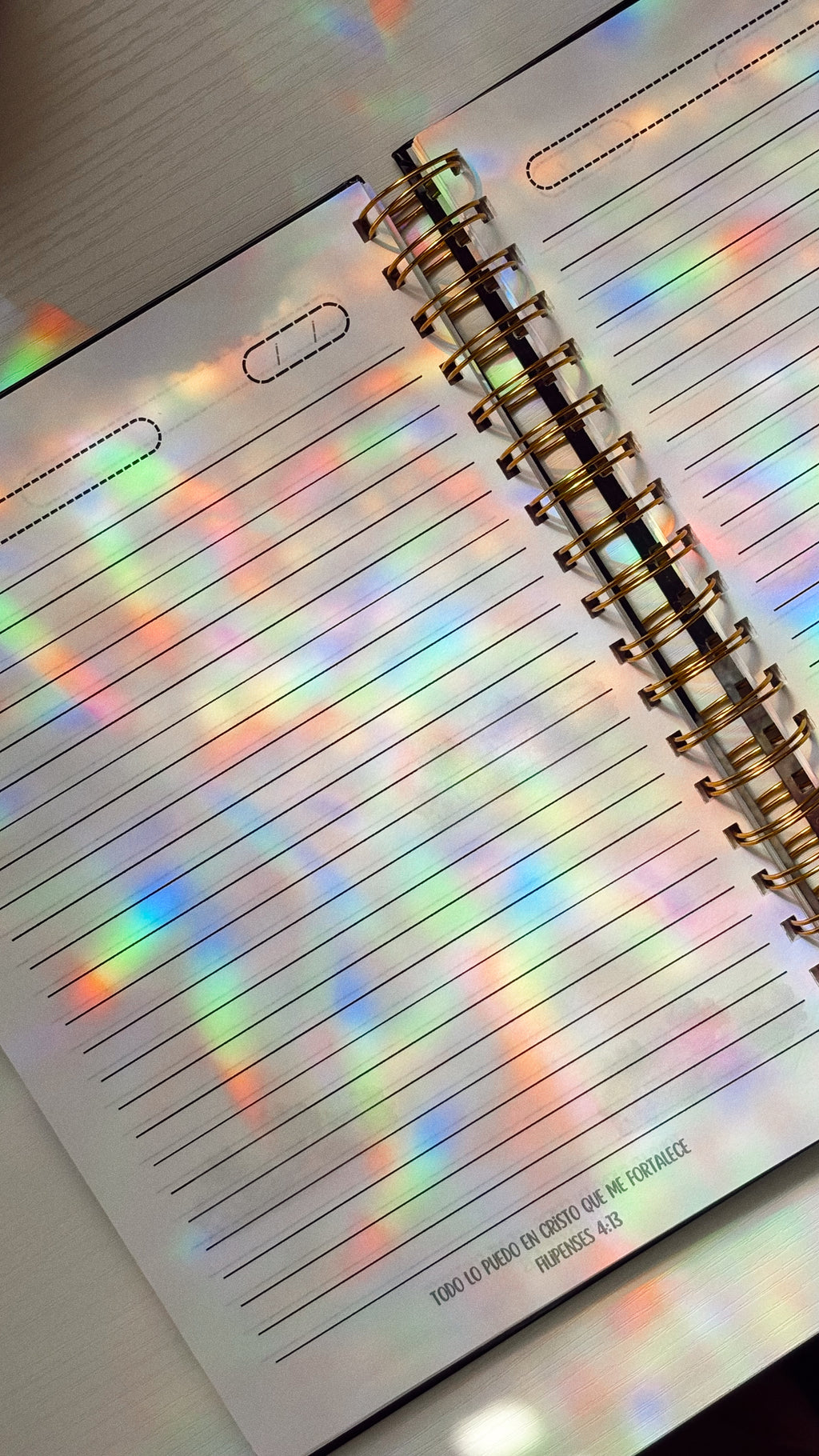 Notebook with colorful holographic cover