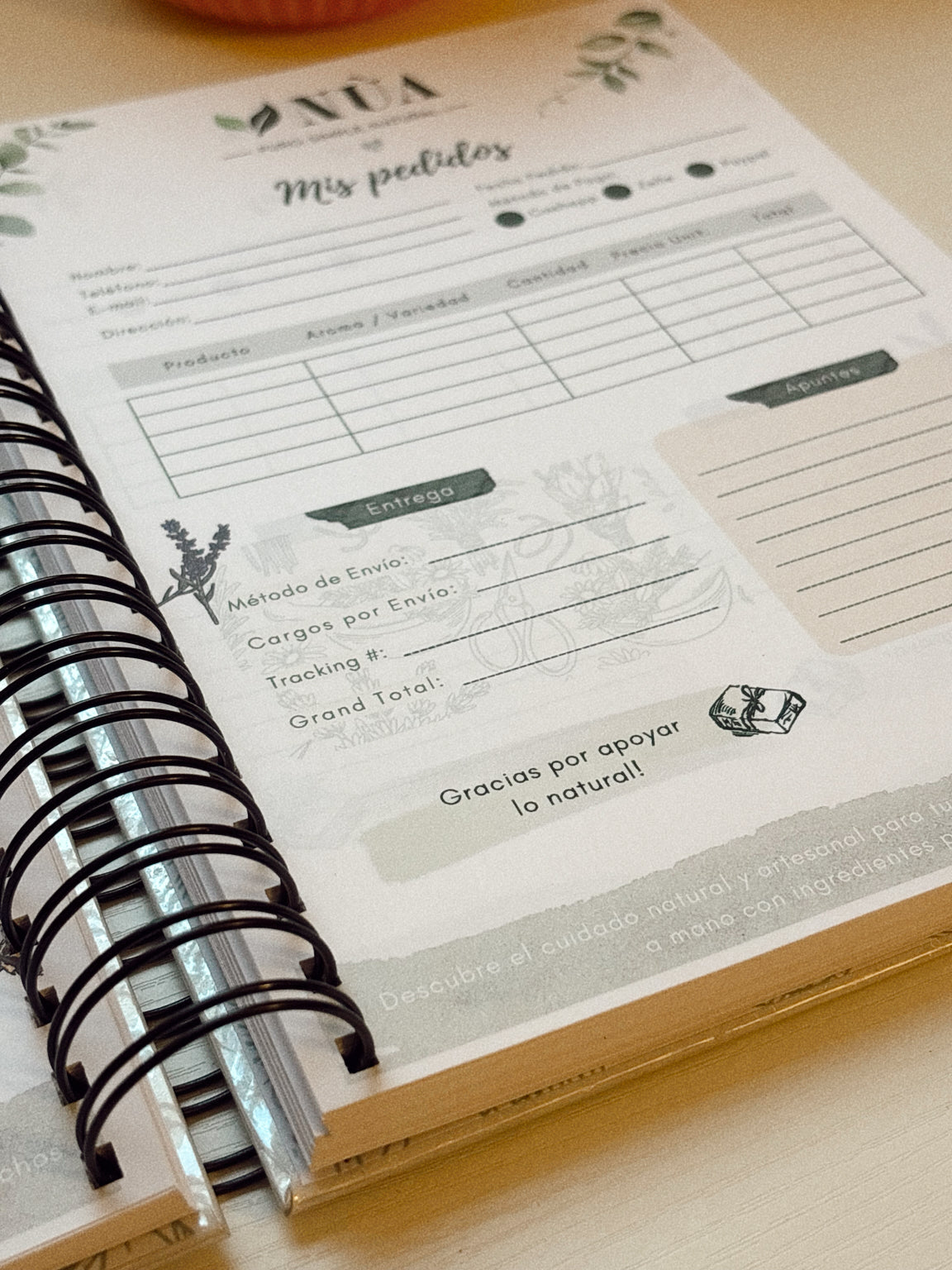 Agenda de Pedidos Personalizada Para Emprendedoras