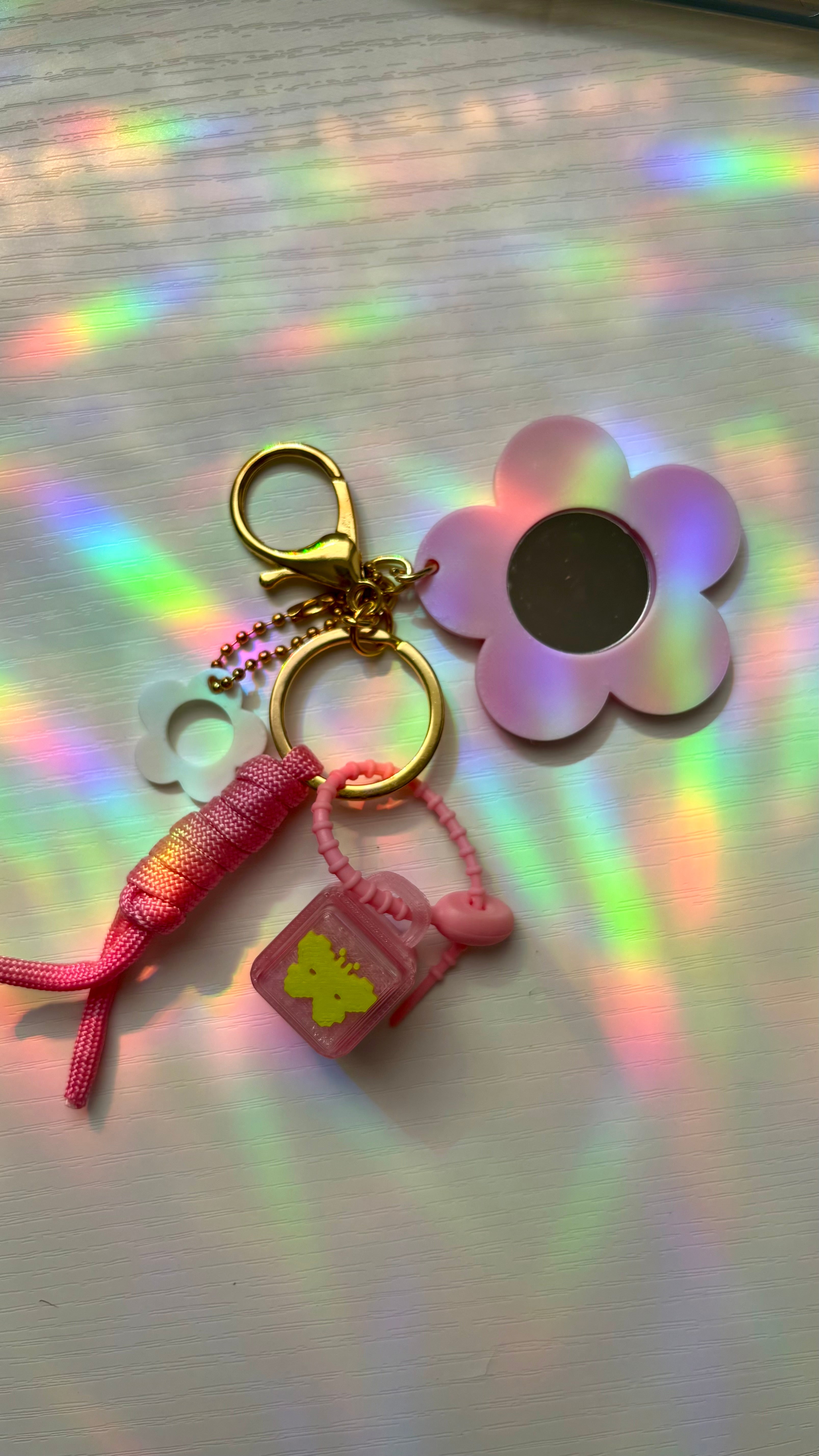 Llavero Charm Floral con Clicker 3D